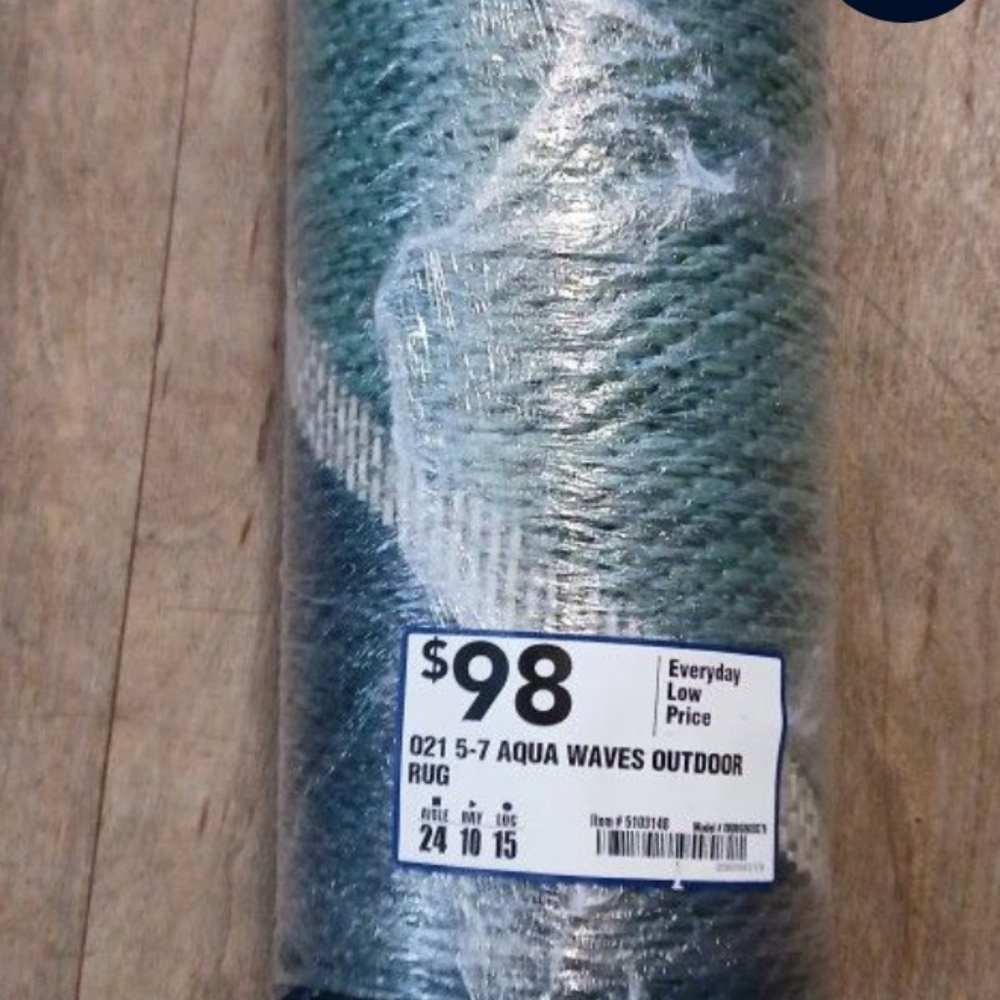 Outdoor/indoor blue wave rug